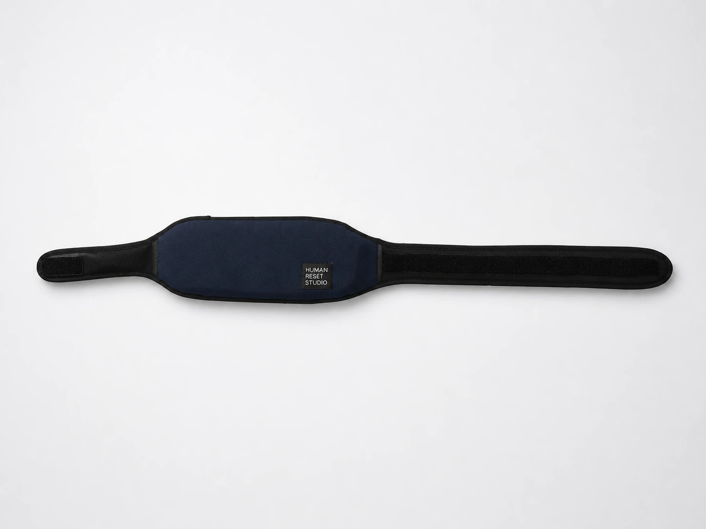 Navy textile warming belt with adjustable black straps